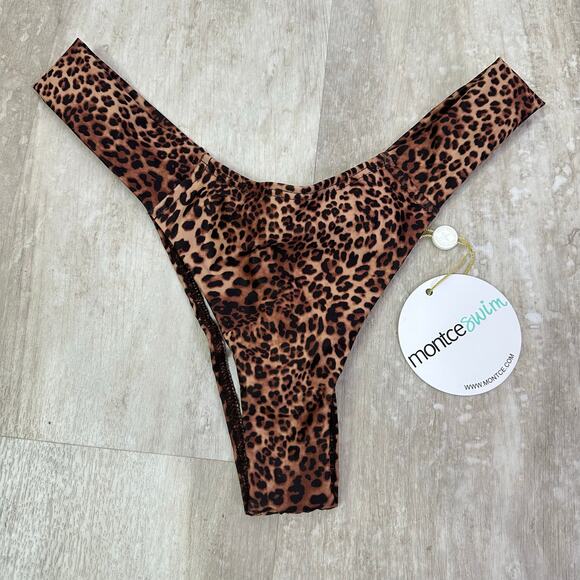 NEW Montce Uno Bikini Bottom Leopard Size XL - Picture 3 of 6